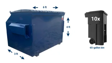 Top Dog large garbage bin and trash receptacle