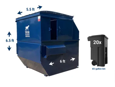 Top Dog large garbage bin and trash receptacle