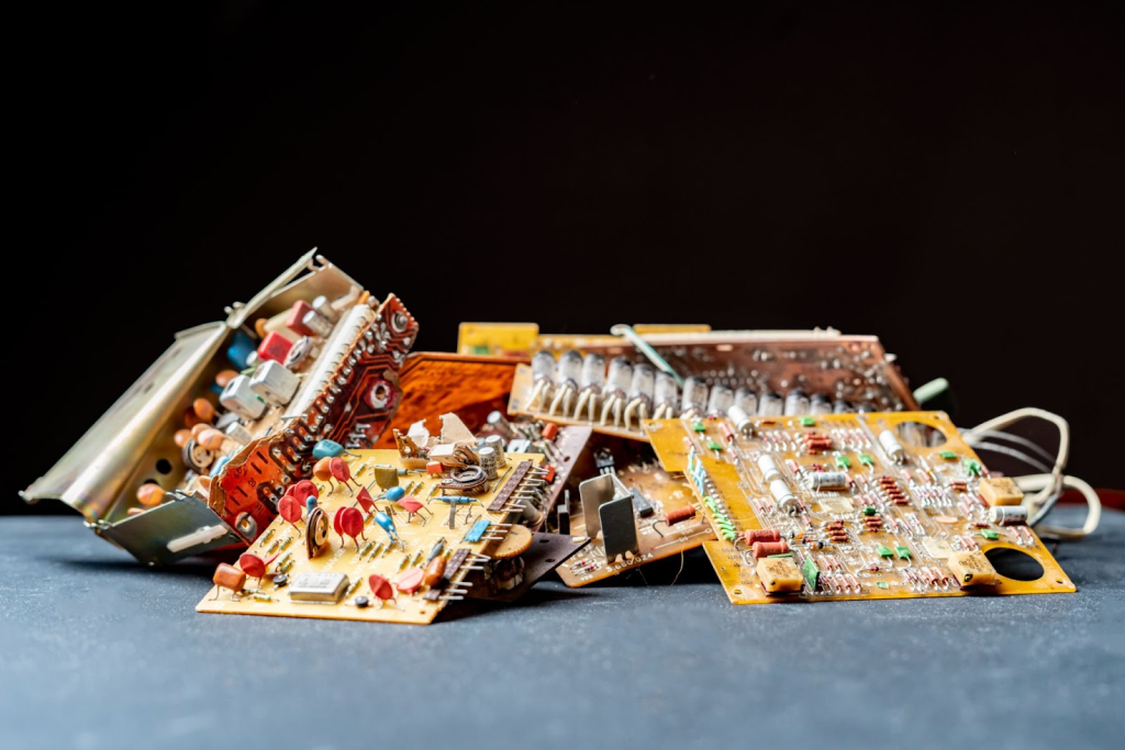 stack of recylced electronics